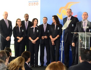 Comentaristas esportivos da Record participam de coletiva de apresentação do Pan-2011