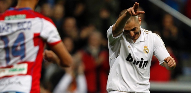 Benzema correspondeu às expectativas e marcou dois na goleada do Real Madrid