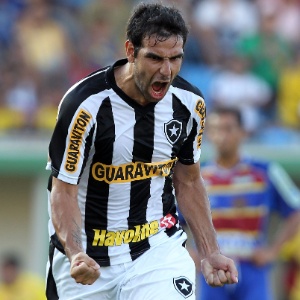 Herrera comemora um dos gols durante a partida entre Botafogo e Bonsucesso