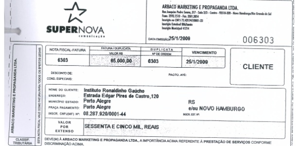 Pagamentos de ONG de Ronaldinho a empresa de comunicação somaram R$ 300 mil