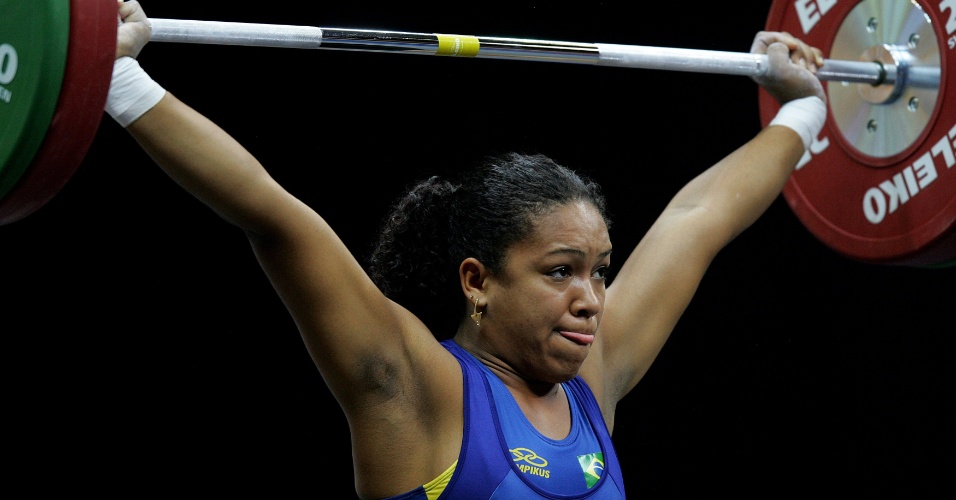 Jaqueline Ferreira foi uma das representantes brasileiras no levantamento de peso no Pan do Rio em 2007