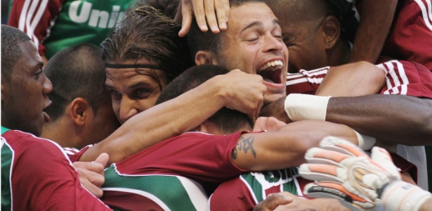 Os jogadores do Fluminense comemoraram o saldo positivo ao fim de 2011 - Fernando Maia/UOL