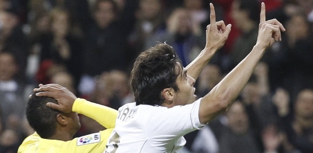 Kaká comemora seu gol na tranquila vitória do Real Madrid sobre o Villarreal - Juan Carlos Hidalgo/EFE