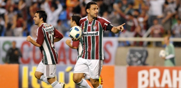 Fred comemora um de seus quatro gols contra o Grêmio, pelo Campeonato Brasileiro - Dhavid Normando/Photocamera