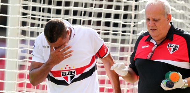 Luis Fabiano lesionou a coxa direita no duelo com o São Caetano no fim de janeiro - Gaspar Nóbrega/VIPCOMM