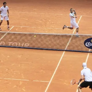 Final de duplas do Aberto do Brasil. O brasileiro André Sá e o eslovaco Michal Mertinak enfrentam o brasileiro  Bruno Soares e o norte-americano Eric Butorac neste domingo, em São Paulo - Rodrigo Paiva/UOL
