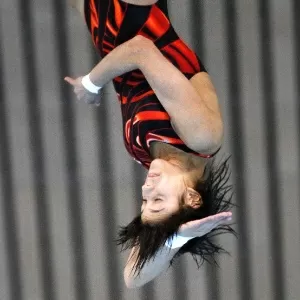 A mexicana Carolina Mendoza durante salto da plataforma de 10 m - Andrew Winning/Reuters