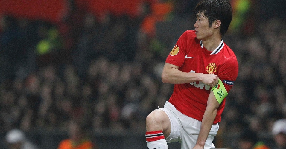Park Ji-Sung, do Manchester United, durante jogo contra o Ajax, no Old Trafford, em Manchester, na Inglaterra