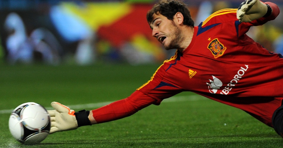 O goleiro da Espanha Iker Casillas durante o amistoso contra a Venezuela
