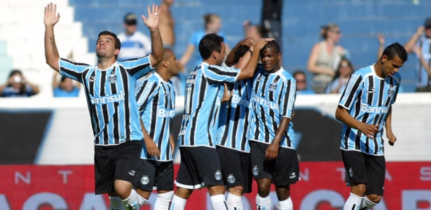 André Lima comemora gol durante a partida contra o Novo Hamburgo, no Olimpico - Neco Varella/Agência Freelancer