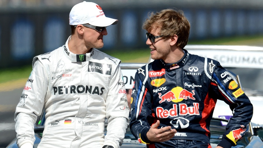 Michael Schumacher e Sebastian Vettel somam 11 títulos mundiais - William West/AFP