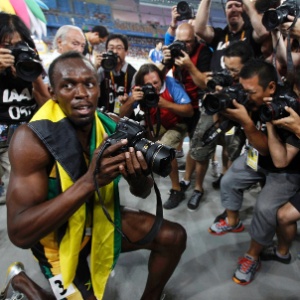 O jamaicano Usain Bolt, depois de ganhar os 200 m no Mundial de Daegu, em setembro do ano passado