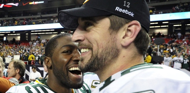 Rodgers comemora vitória do Green Bay Packers, o campeão da Conferência Nacional - REUTERS/Rich Addicks 