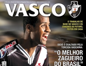 O zagueiro Ded, dolo da torcida cruzmaltina,  capa da edio deste ms da revista do Vasco