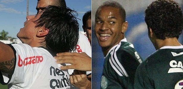 Willian (e) e Patrik são dois dos jovens jogadores de Corinthians e Palmeiras - AE e Folhapress