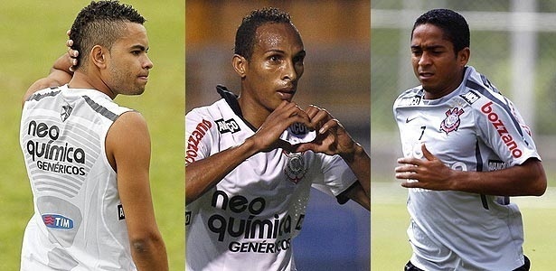 Dentinho, Liedson e Jorge Henrique formam o ataque do Corinthians