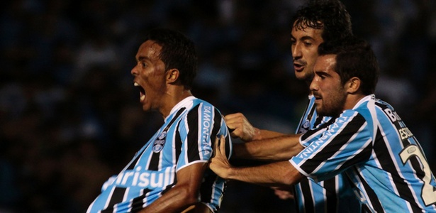 Lúcio foi importante e marcou o primeiro gol da vitória do Grêmio contra o Junior  - Wesley Santos/Pressdigita.