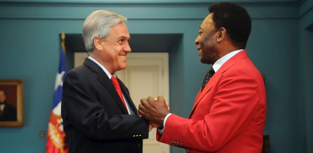 Pelé se encontra com o presidente chileno Sebastian Piñera em Santiago - Josz Manuel de la Maza