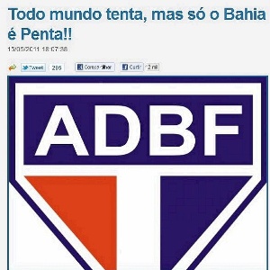 Site oficial do Bahia faz provocação ao rival Vitória - Reprodução