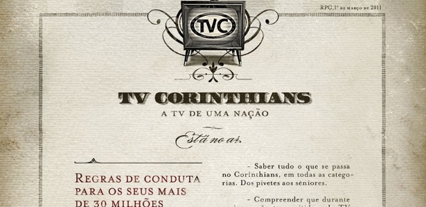 TV Corinthians tem até regra de conduta para os torcedores do clube - Divulgação/Corinthians
