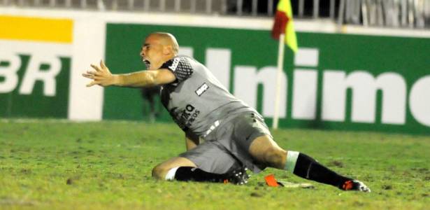 Júlio César grita de dor ao machucar o dedo na partida entre Corinthians e Botafogo - André Ricardo/UOL