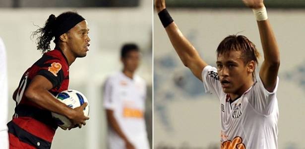 Ronaldinho e Neymar: astros de um jogo épico na Vila Belmiro vencido pelo Flamengo - Fernando Pilatos/UOL