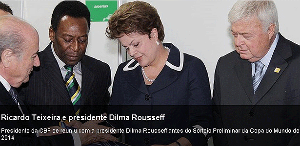 Página oficial da CBF informa que Dilma teria se reunido com Ricardo Teixeira