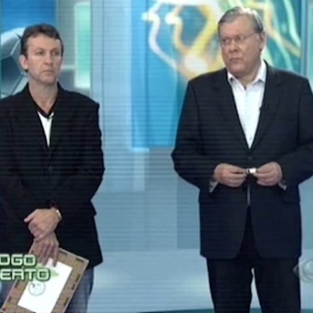 Neto e Milton Neves no programa "Jogo Aberto", da Band - Reprodução