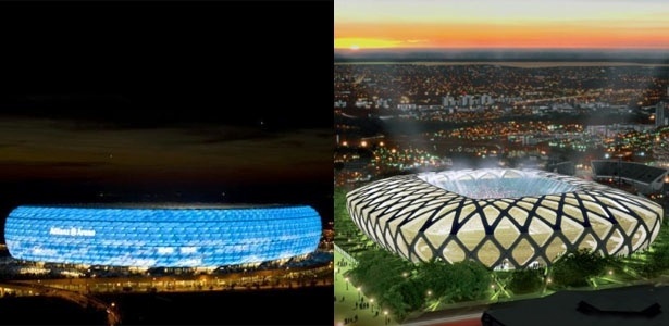 A alemã Allianz Arena e o projeto da Arena Amazônia; semelhança não é coincidência 