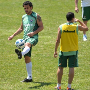 Fred no treinamento da última sexta-feira, quando ainda tinha esperança de defender o Fluminense