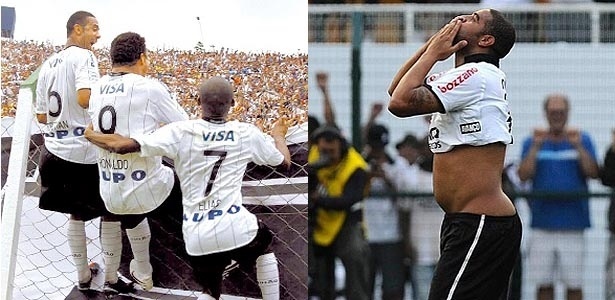 Adriano repetiu a história de Ronaldo no seu primeiro gol com a camisa do Corinthians - Arte UOL