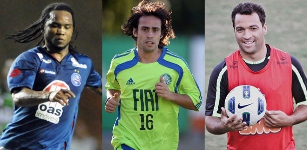 Carlos Alberto, Valdivia e Daniel Carvalho formam meio campo polêmico no Palmeiras - Montagem com fotos de Angelo Pontes/AGIF, Fernando Santos/Folhapress e Bruno Cantini/site oficial do Atlético-MG