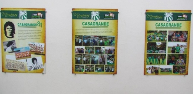 Texto e fotos sobre pssagem de Casagrande pela Caldense integram memorial do clube - Divulgação/Site oficial da Caldense