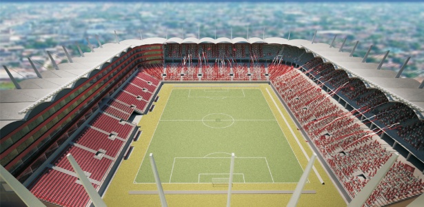 Ilustração da futura Arena América, em Natal (RN); cidade terá dois estádios modernos