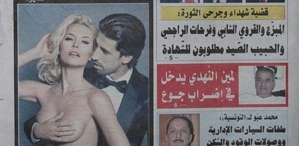 Sami Khedira e a esposa em foto sensual reproduzida em um jornal tunisiano - Reprodução/Attounissia