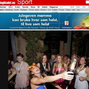 Norueguesas comemoram o título mundial de handebol em São Paulo com champagne  - Reprodução/Dagbladet