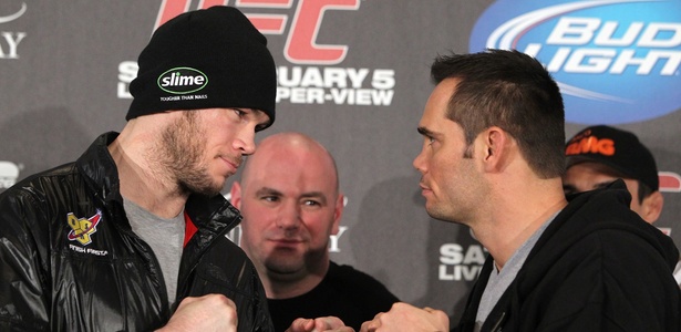 Forrest Griffin e Rich Franklin se encontram para o UFC 126, em Las Vegas (EUA) - Getty Images