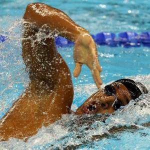 Nicolas Oliveira em ação no Mundial de piscina longa em Xangai; atleta tomou a vaga nos 100m livre