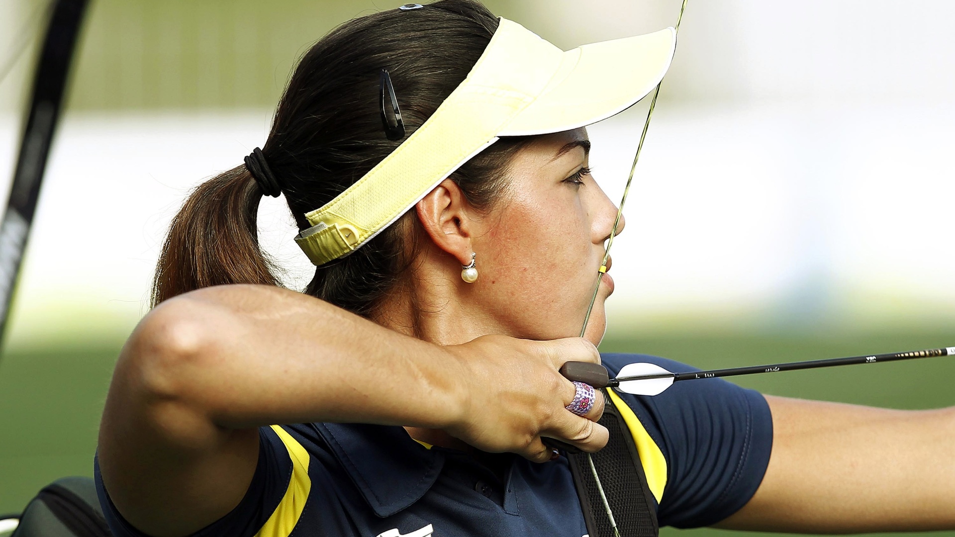 Michele Acquesta disputa primeira eliminatória individual do tiro com arco nos Jogos Pan-Americanos de Guadalajara (18/10/2011)