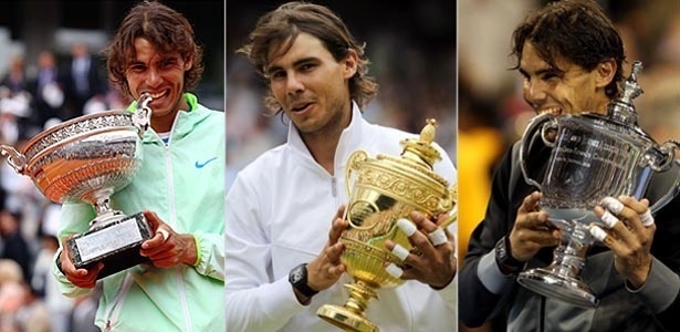 Rafael Nadal venceu Roland Garros, Wimbledon e Aberto dos Estados Unidos em 2010 - Getty Images