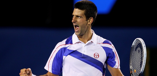 Djokovic comemora vitória contra Federer na semi do Aberto da Austrália - Cameron Spencer/Getty Images