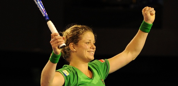 Clijsters comemora título do Aberto da Austrália após vencer a surpreendente Na Li - Nicolas Asfour/AFP