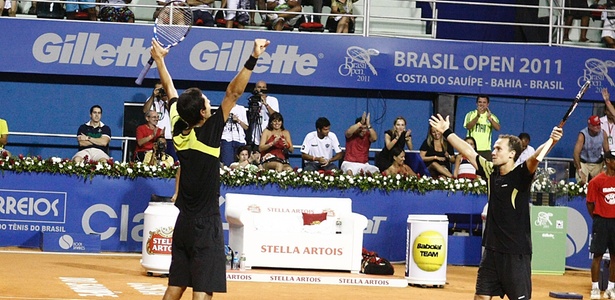 Marcelo Melo e Bruno Soares comemoram título de duplas na Costa do Sauipe - Marco Maximo/Divulgação