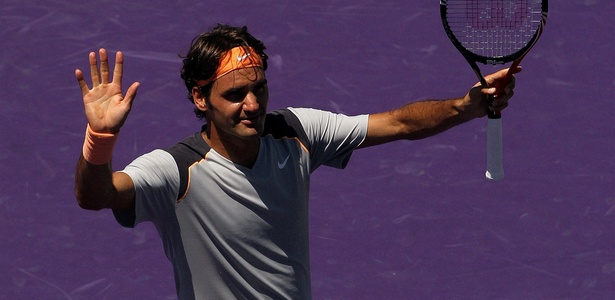 Roger Federer conseguiu a vitória em pouco mais de 1h no Masters de Miami - Al Bello/Getty Images