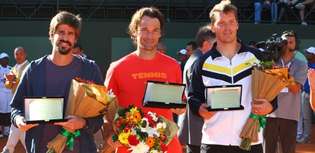 Flávio Saretta, Carlos Moyá e Thomas Enqvist  são premiados no Grand Champions - João Pires/ATP Grand Champions Brasil