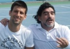 Maradona faz embaixadinha com bola de tênis e surpreende Djokovic; assista - Reprodução