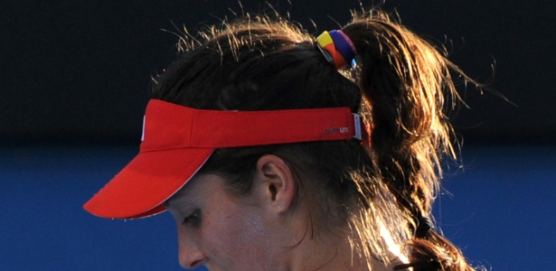 Elástico de cabelo da britânica Laura Robson causou polêmica no Aberto da Austrália - FP PHOTO/GREG WOOD