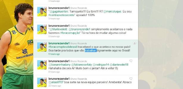 Bruninho mostrou insatisfação com a corrupção no Brasil via Twitter - Reprodução