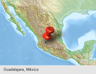 Mapa de onde fica Guadalajara, México